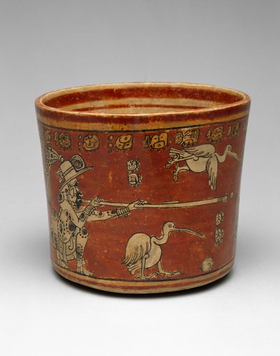 Vase with Two Bwo Gunners and Waterbirds, Late Classic, 550-800 by Mayan Mayan